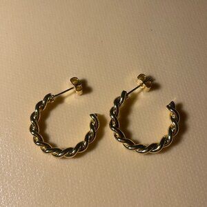 Cocadant Classic Twisted Gold Hoop Earrings